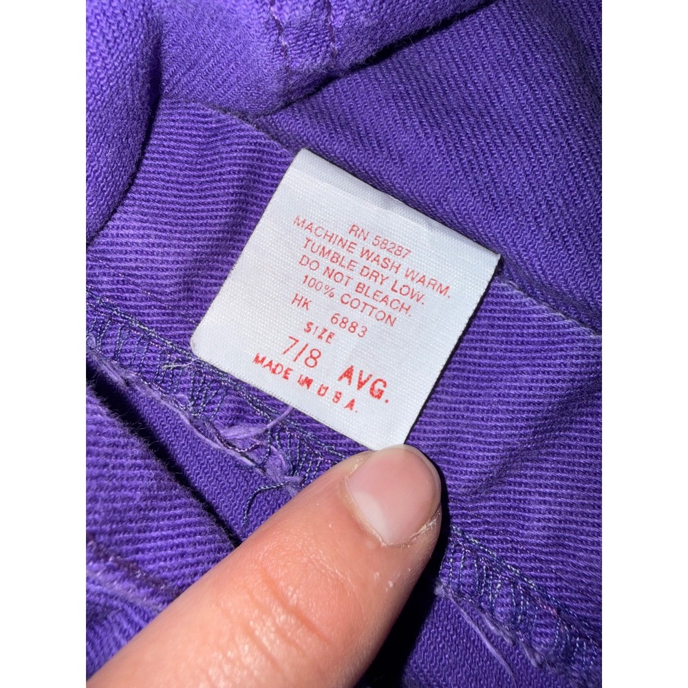 Vintage Congo Jeans Purple Denim Shorts High Waisted 100% Cotton Made in USA 7/8 - Picture 2 of 5